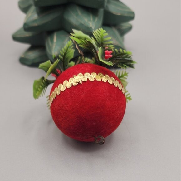 Vintage Flocked Christmas Ornaments - Picture 2 of 8